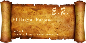Ellinger Roxána névjegykártya